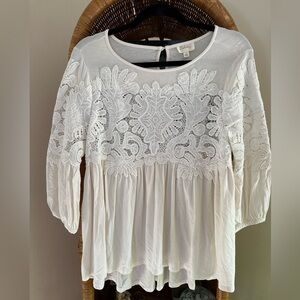 ✨5/$25 Y2K Deletta Anthropologie Boho Lace Flowy Top